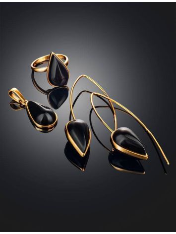 Gold Plated Hook Earrings With Cherry Amber The Pulse, image , picture 5