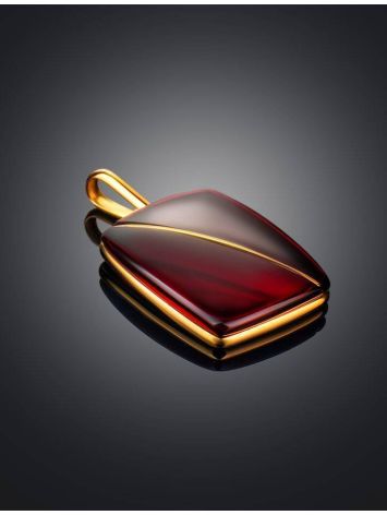 Bright Red Amber Pendant In Gold The Sangria, image , picture 2