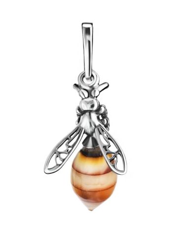Cute Silver And Amber Pendant The Bee, image , picture 4
