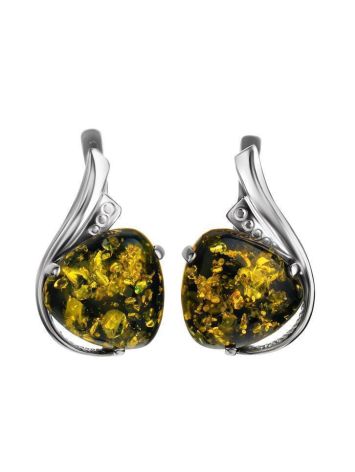 Green Amber Silver Earrings The Acapulco, image , picture 4