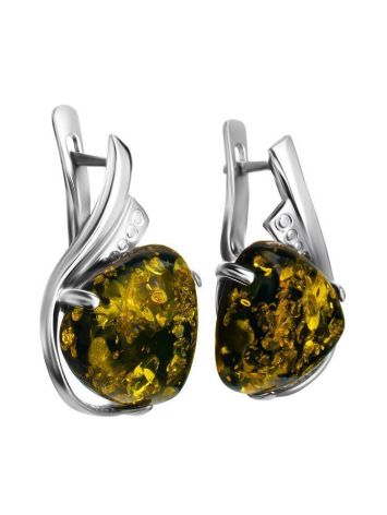 Green Amber Silver Earrings The Acapulco, image , picture 3