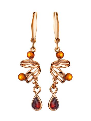 Gold Plated Amber Dangles The Siesta, image 