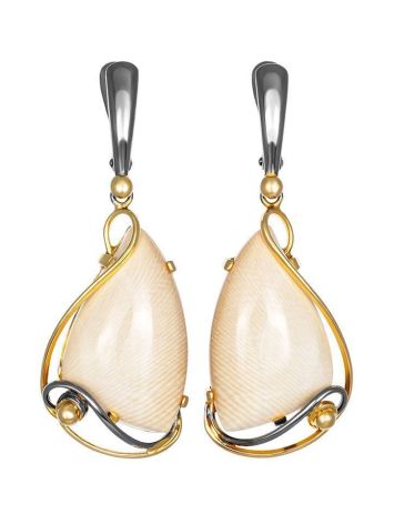 Elegant Gold-Plated Dangles With Genuine Mammoth Ivory The Era, image 