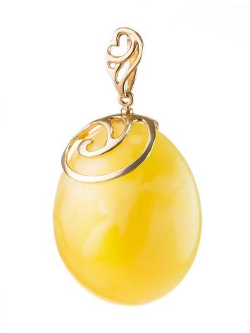 Golden Drop Pendant With Bold Amber Stone The Cascade, image 