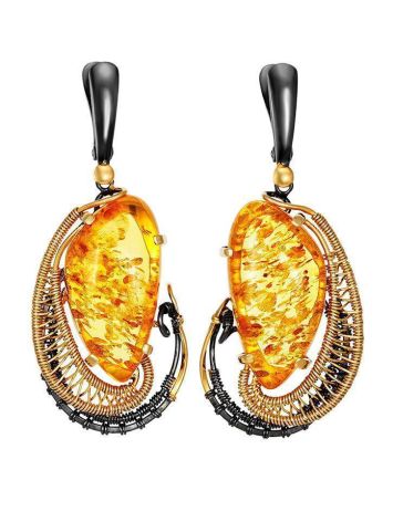Gold Plated Amber Dangles The Triumph, image 