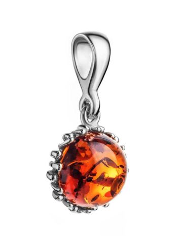Bright Cognac Amber Pendant In Silver The Brunia, image 
