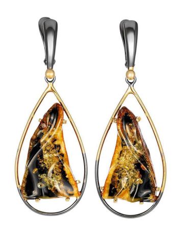 Silver Amber Dangles With Gold Plated Details The Triumph, image 