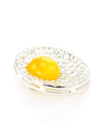 Filigree Silver Pendant With Honey Amber The Venus, image , picture 3