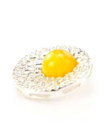 Filigree Silver Pendant With Honey Amber The Venus, image , picture 4