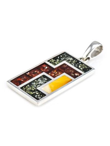 Bold Geometric Pendant With Multicolor Amber The London, image , picture 3