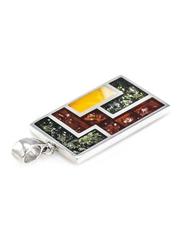 Bold Geometric Pendant With Multicolor Amber The London, image , picture 4