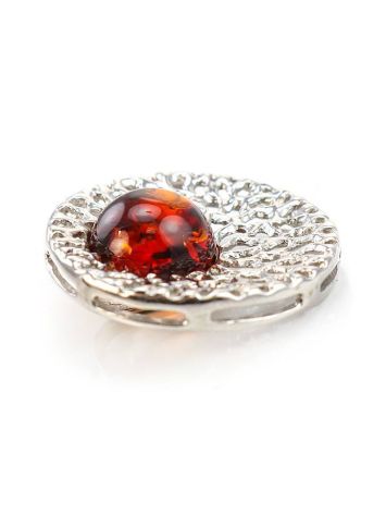 Bold Round Silver Pendant With Amber The Venus, image , picture 4