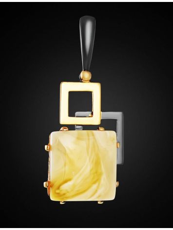 Geometric Gold Plated Amber Pendant The Picasso, image , picture 2