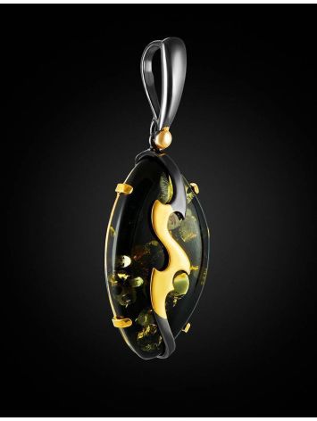 Green Amber Gold Plated Pendant The Triumph, image , picture 3
