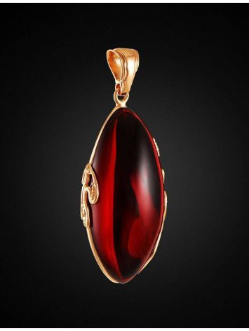 Bright Amber Pendant In Gold-Plated Silver The Cascade, image , picture 2