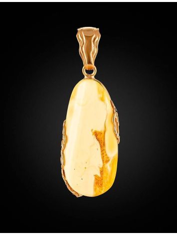 Elegant White Amber Pendant In Gold-Plated Silver The Cascade, image , picture 2