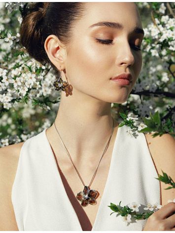 Designer Silver Amber Pendant The Orchid, image , picture 4