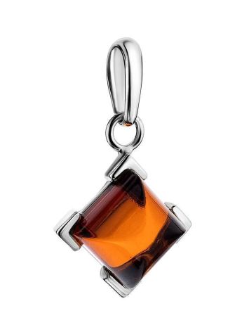 Geometric Amber Pendant In Silver The Artemis, image , picture 3