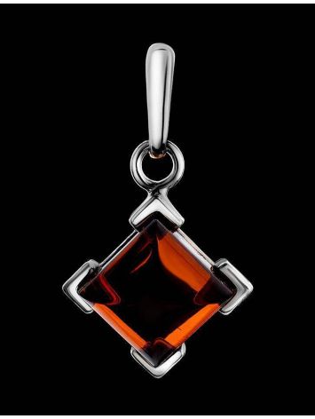 Geometric Amber Pendant In Silver The Artemis, image , picture 2