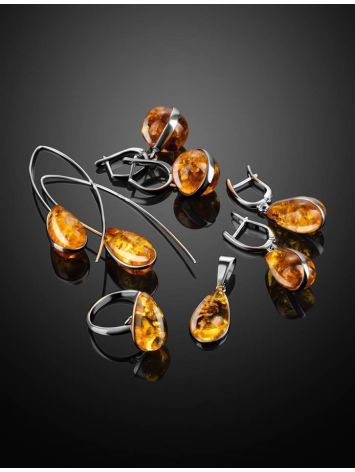Cognac Amber Silver Pendant The Pulse, image , picture 4