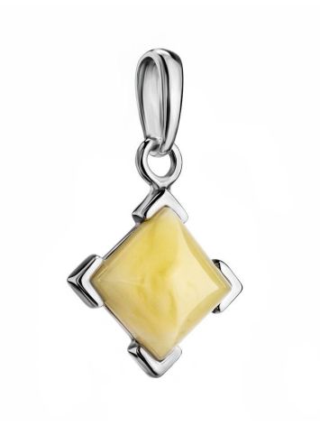 Geometric Amber Pendant In Silver The Artemis, image , picture 3