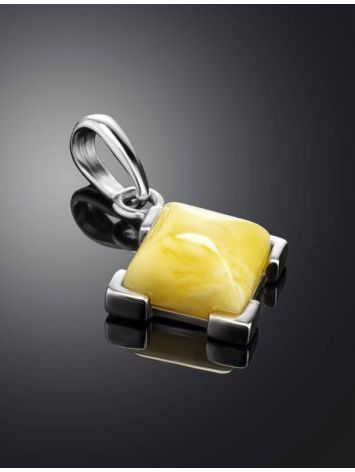Geometric Amber Pendant In Silver The Artemis, image , picture 2
