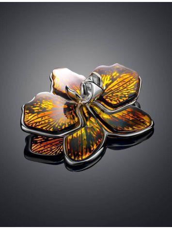 Designer Silver Amber Pendant The Orchid, image , picture 2