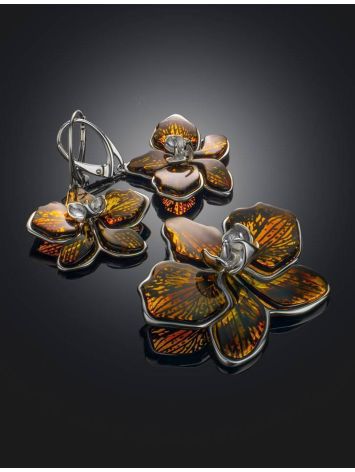 Designer Silver Amber Pendant The Orchid, image , picture 5