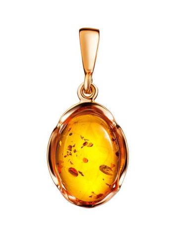 Fabulous Gold-Plated Pendant With Cognac Amber The Lyon, image 