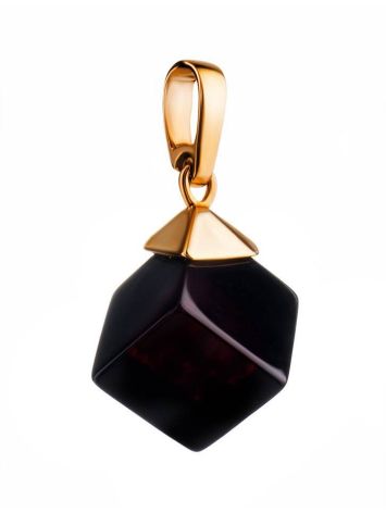 Geometric Amber Pendant In Gold-Plated Silver The Sugar, image 