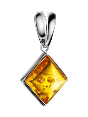 Bright Geometric Amber Pendant In Silver The Ovation, image 