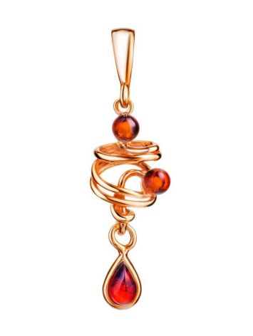Twisted Gold Plated Amber Pendant The Siesta, image 