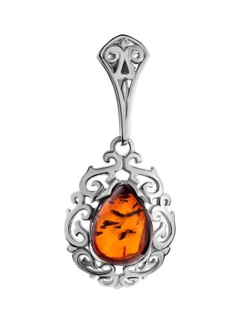 Ornate Silver Pendant With Amber The Luxor, image 