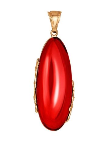 Refined Gold-Plated Pendant With Bright Amber The Cascade, image 