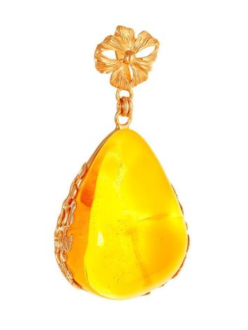 Bold Lemon Amber Pendant In Gold-Plated Silver The Cascade, image 