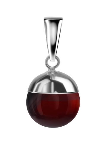 Silver Pendant With Cherry Amber The Paris, image 