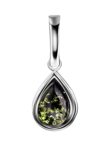 Small Amber Drop Pendant In Silver The Fiori, image 