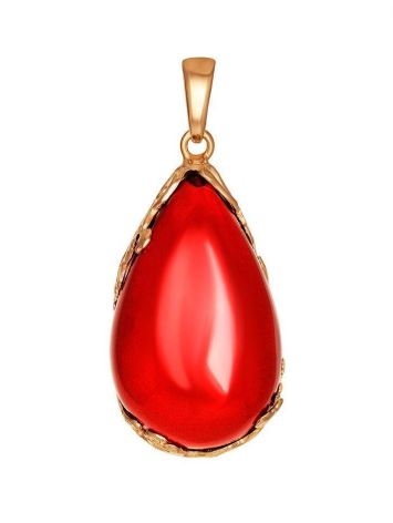 Flamboyant Amber Pendant In Gold-Plated Silver The Cascade, image 