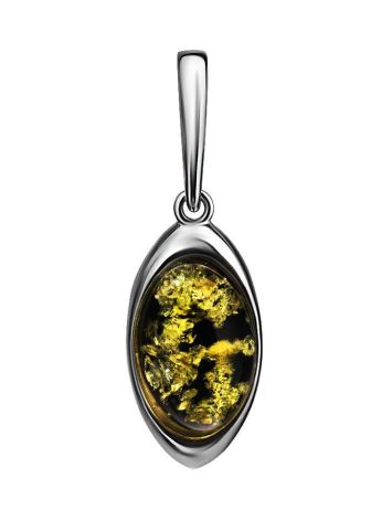 Cute Green Amber Pendant In Sterling Silver The Amaranth, image 