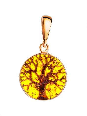Amber Pendant In Gold-Plated Silver The Tree Of Life, image 