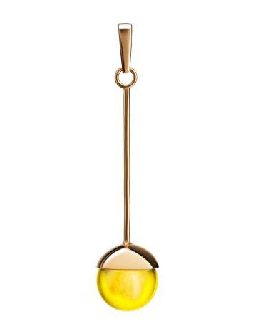 Designer Gold-Plated Dangle Pendant With Amber The Paris, image 