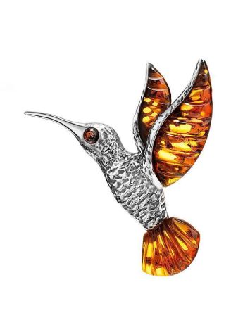 Chic Amber Hummingbird Pendant, image 
