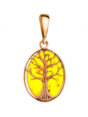 Traditional Amber Pendant in Gold-Plated Silver The Tree Of Life Amber, image 