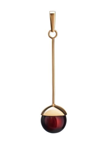 Stylish Gold-Plated Pendant With Cherry Amber The Paris, image 
