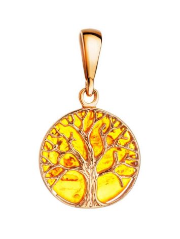 Traditional Amber Pendant in Gold-Plated Silver The Tree Of Life, image 