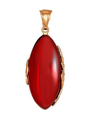 Bright Amber Pendant In Gold-Plated Silver The Cascade, image 