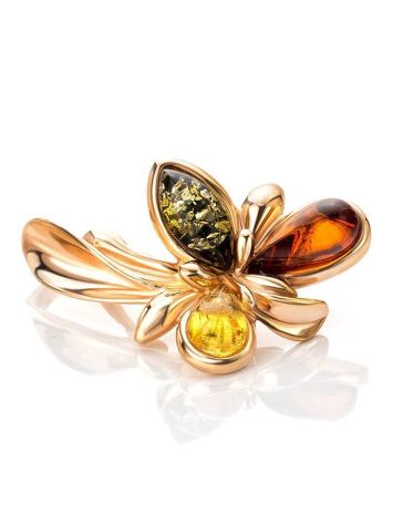 Multicolor Amber Gold Plated Pendant The Verbena, image 