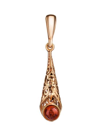 Gold-Plated Dangle Pendant With Amber The Roxanne, image 