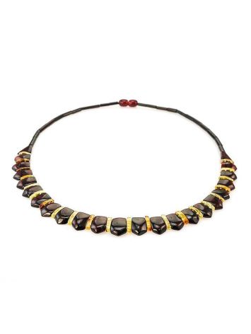 Amber Flat Beaded Necklace The Cleopatra, image , picture 3