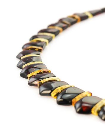 Amber Flat Beaded Necklace The Cleopatra, image , picture 2